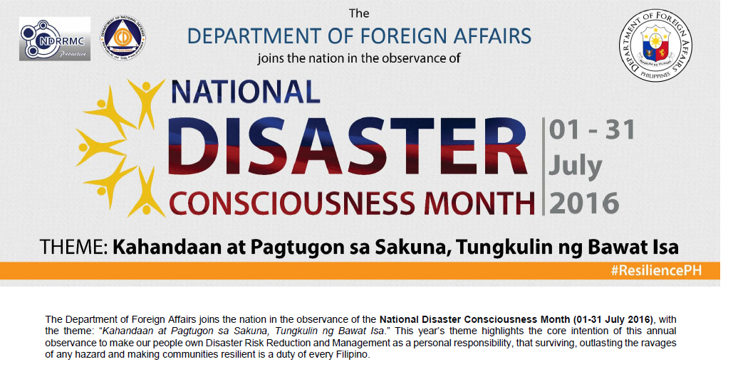 National Disaster Consciousness month