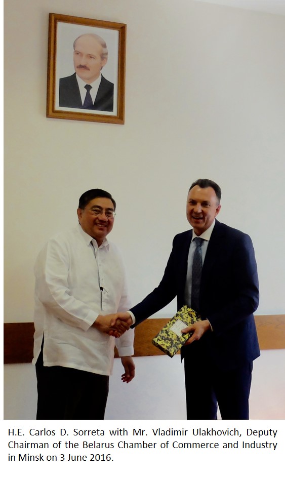 Amb. Sorreta with Deputy Chairman of the Belarus Chamber of Commerce.png