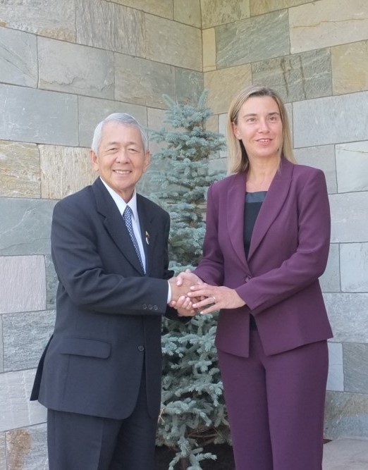 Low Res Edited SFA Yasay with EU HR VP Frederica Mogherini