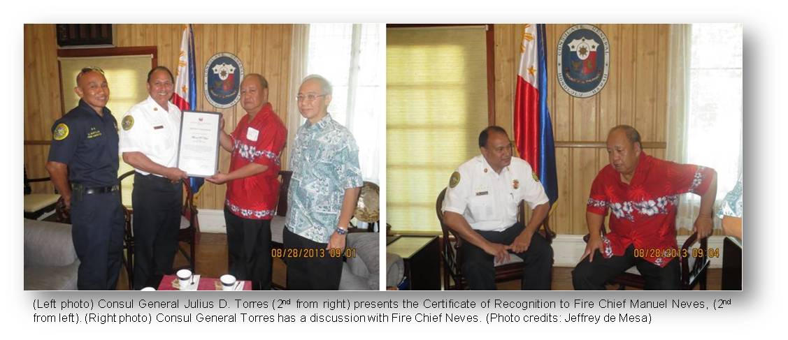 Honolulu  certificate of recognition for Honolulu Fire Chief