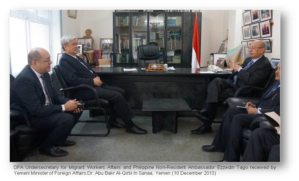 Riyadh  meeting of Usec YAbes with Foreign Minister of Yemen
