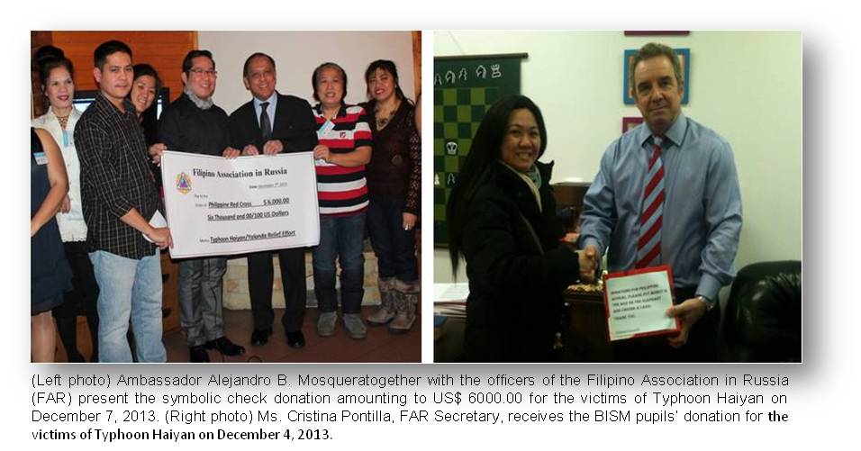 Moscow donation for typhoon vicitms