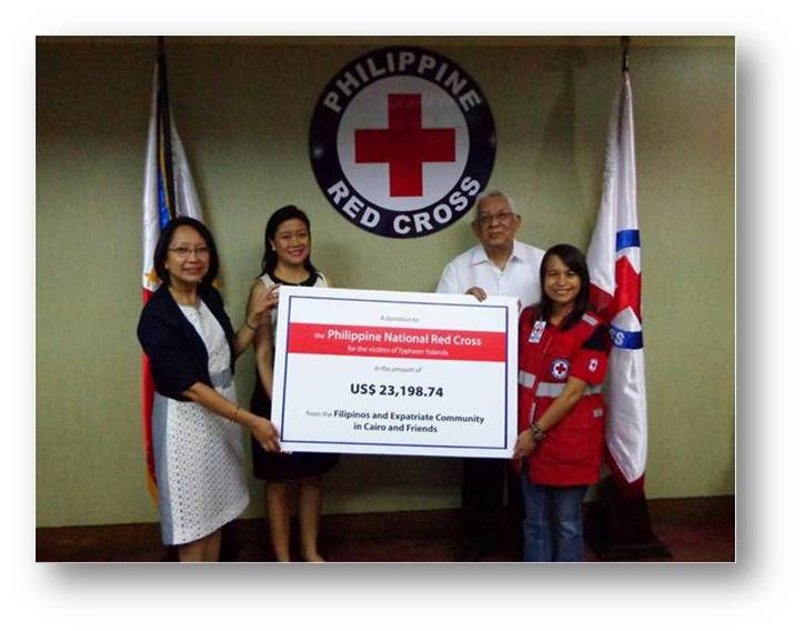 Cairo  Pinoys donation fro Red Cross