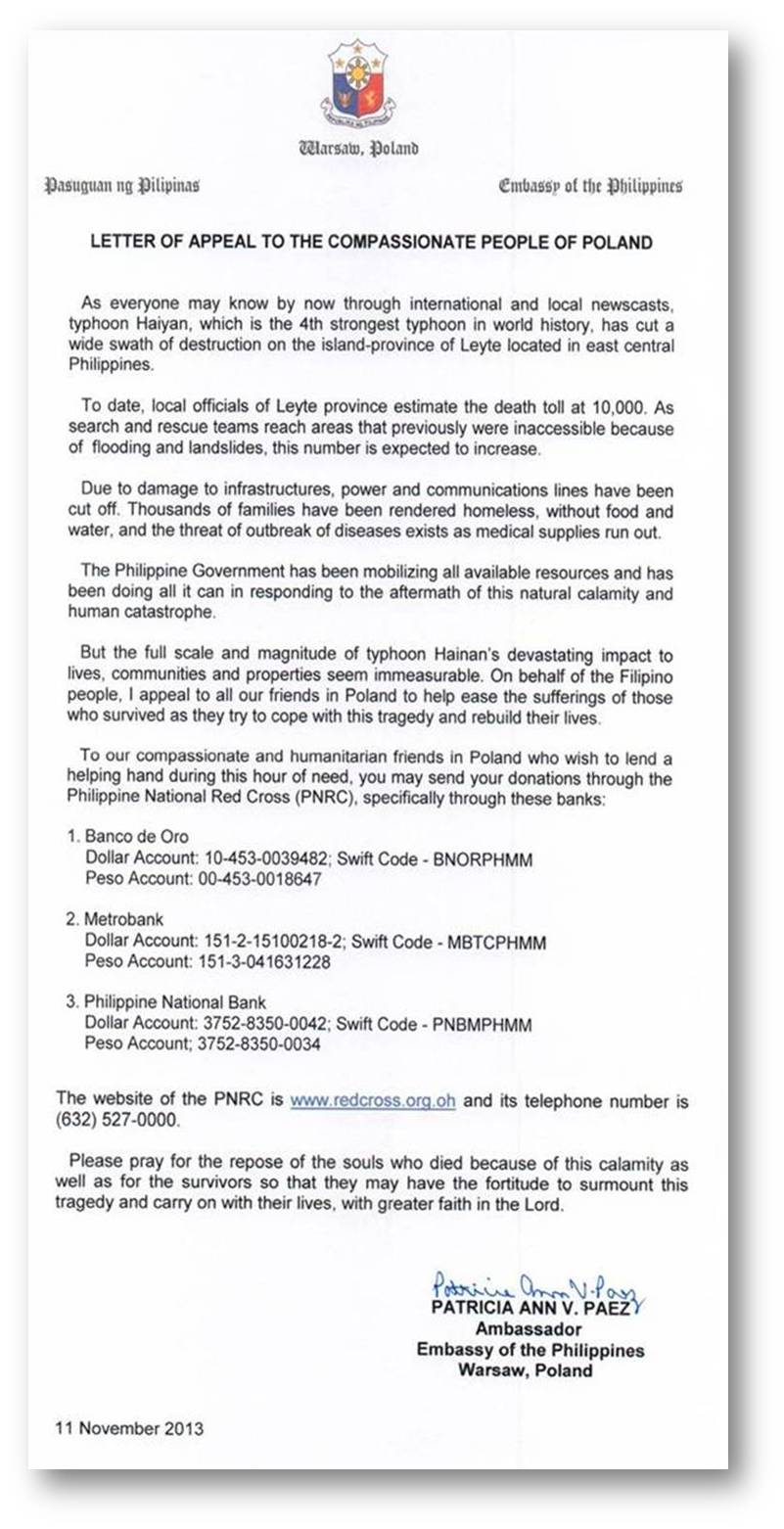Warsaw appeal for assistance2