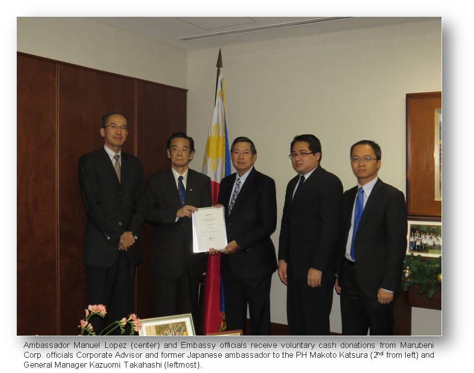 Tokyo Marubeni donation for Typhoon Yolanda victims