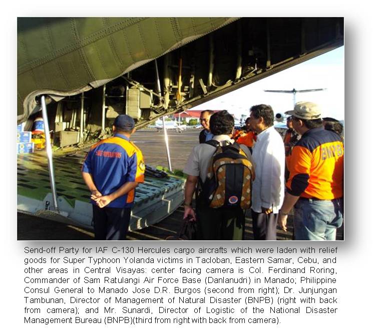 Manado assistance for typhoon victims