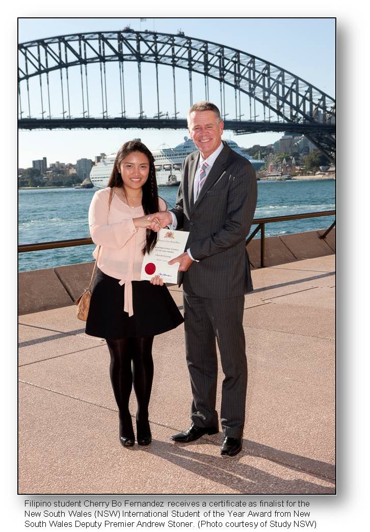 Sydney Filipina as finalist to the International student award
