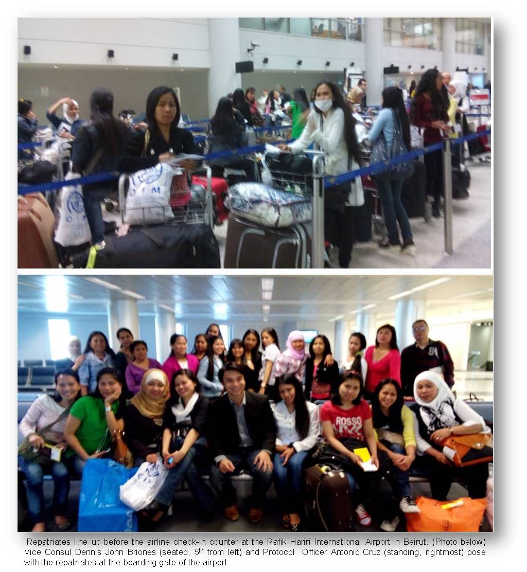 Beirut repat of 26 OFWs