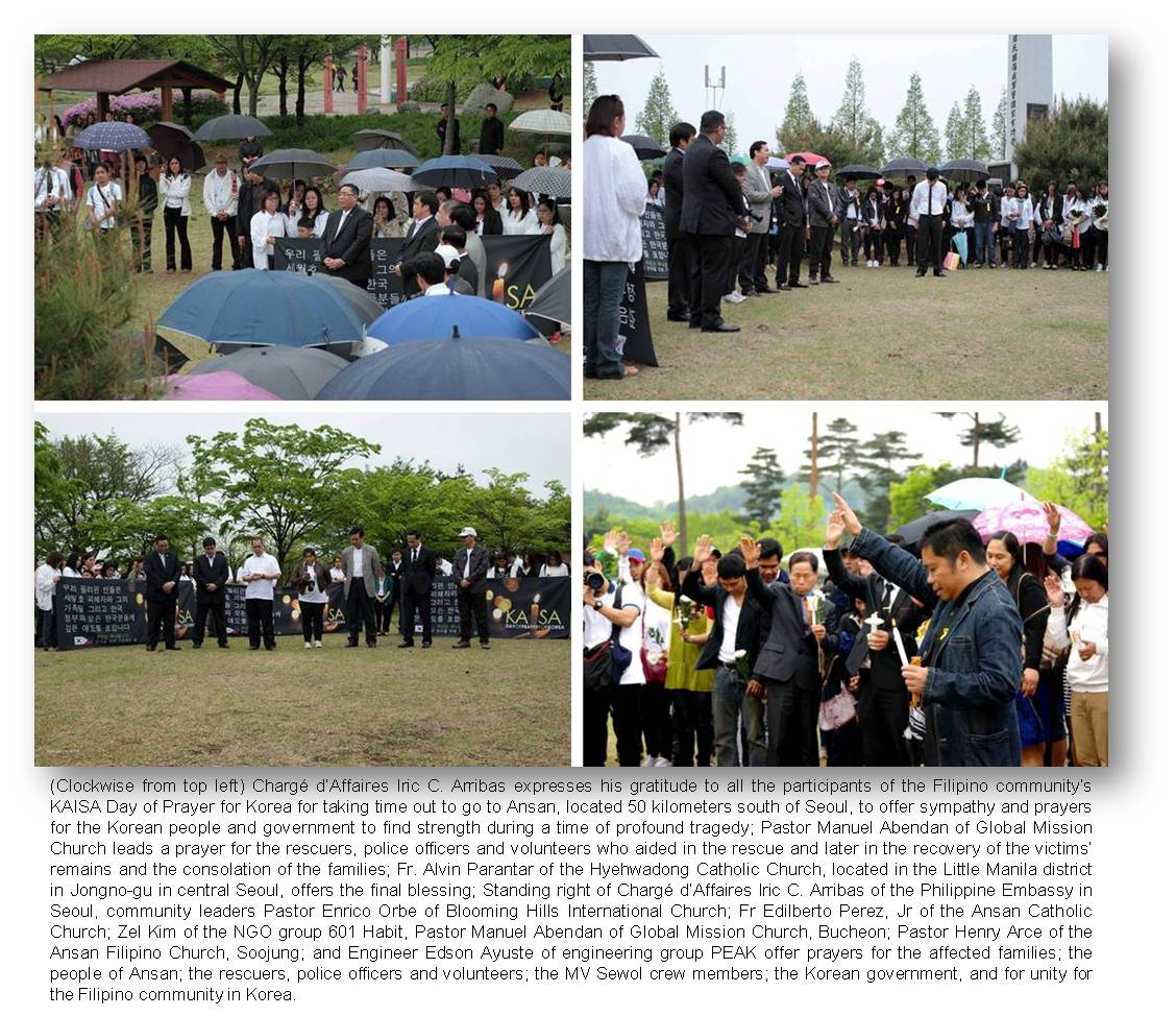 Seoul  prayer to ferry sinking victims