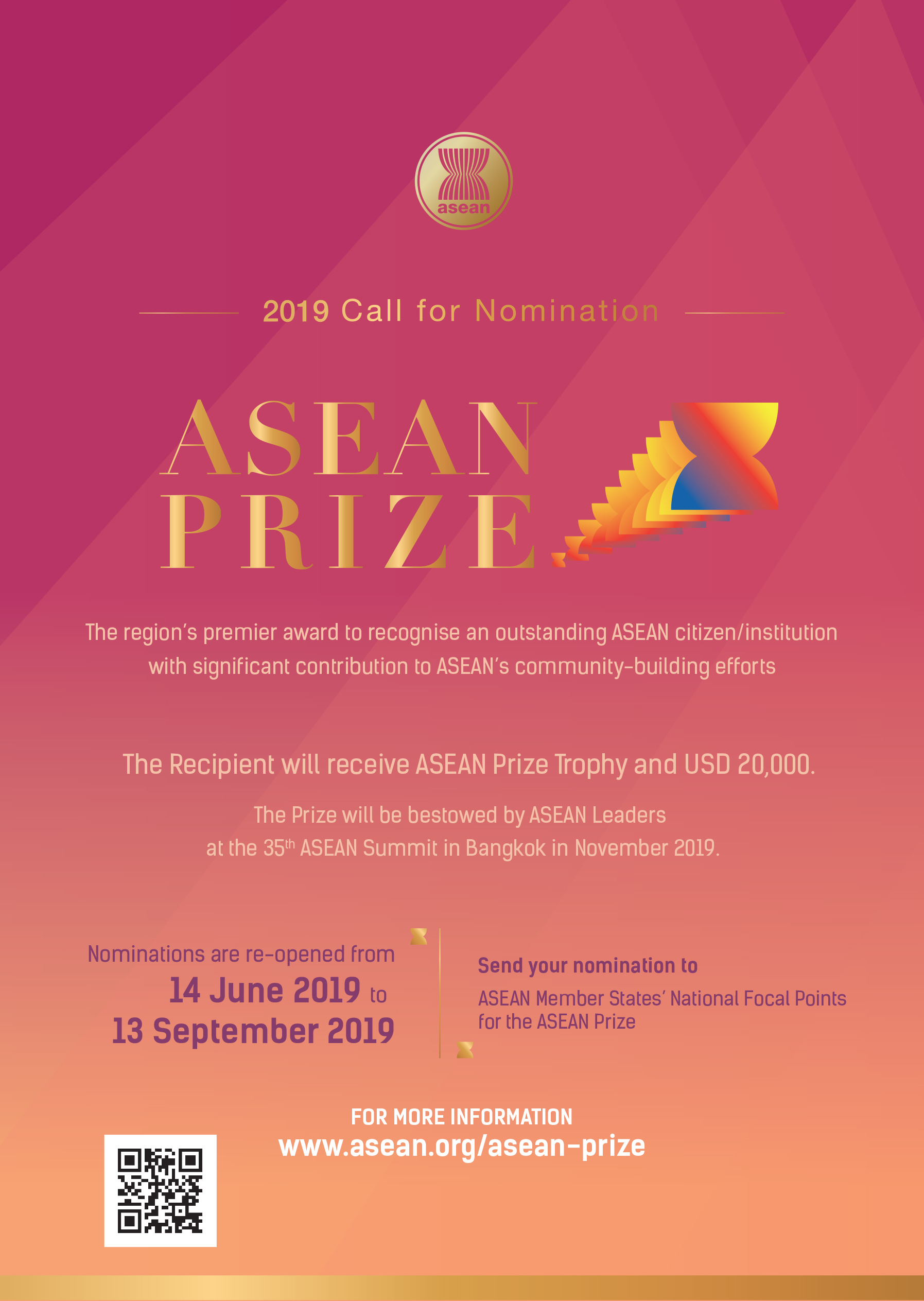 Poster ASEAN Prize 2019 Re Opening Call for Nomination