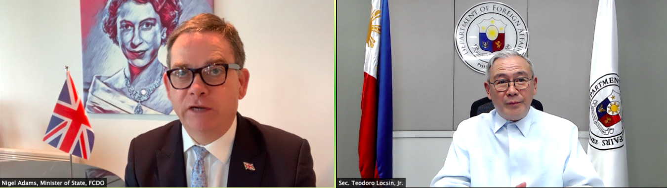 SFA Locsin Meets Virtually and UK Minister of State for Asia 1