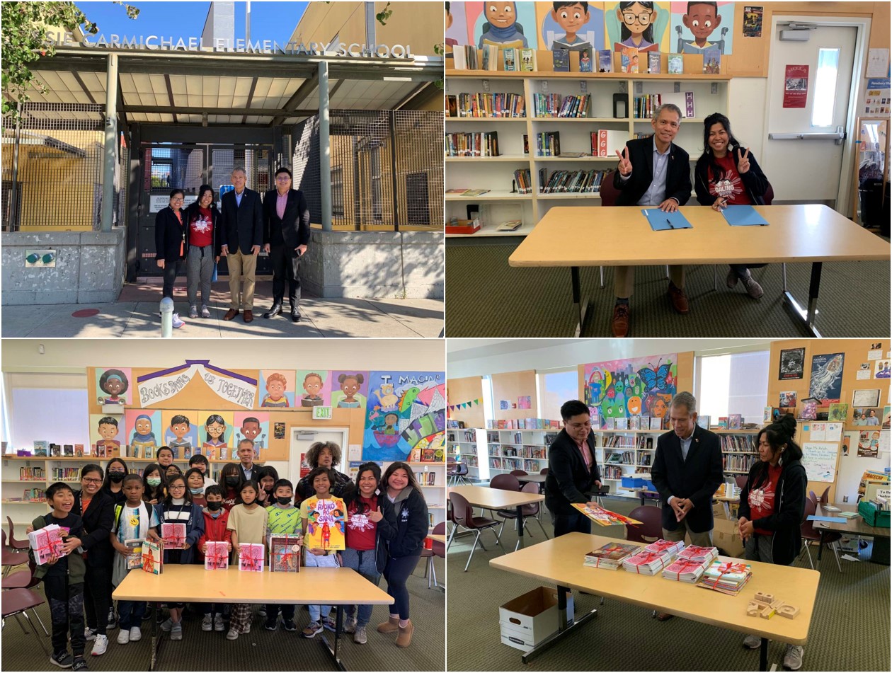 SF Donates Filipiniana Books to FEC Galing Bata grouped