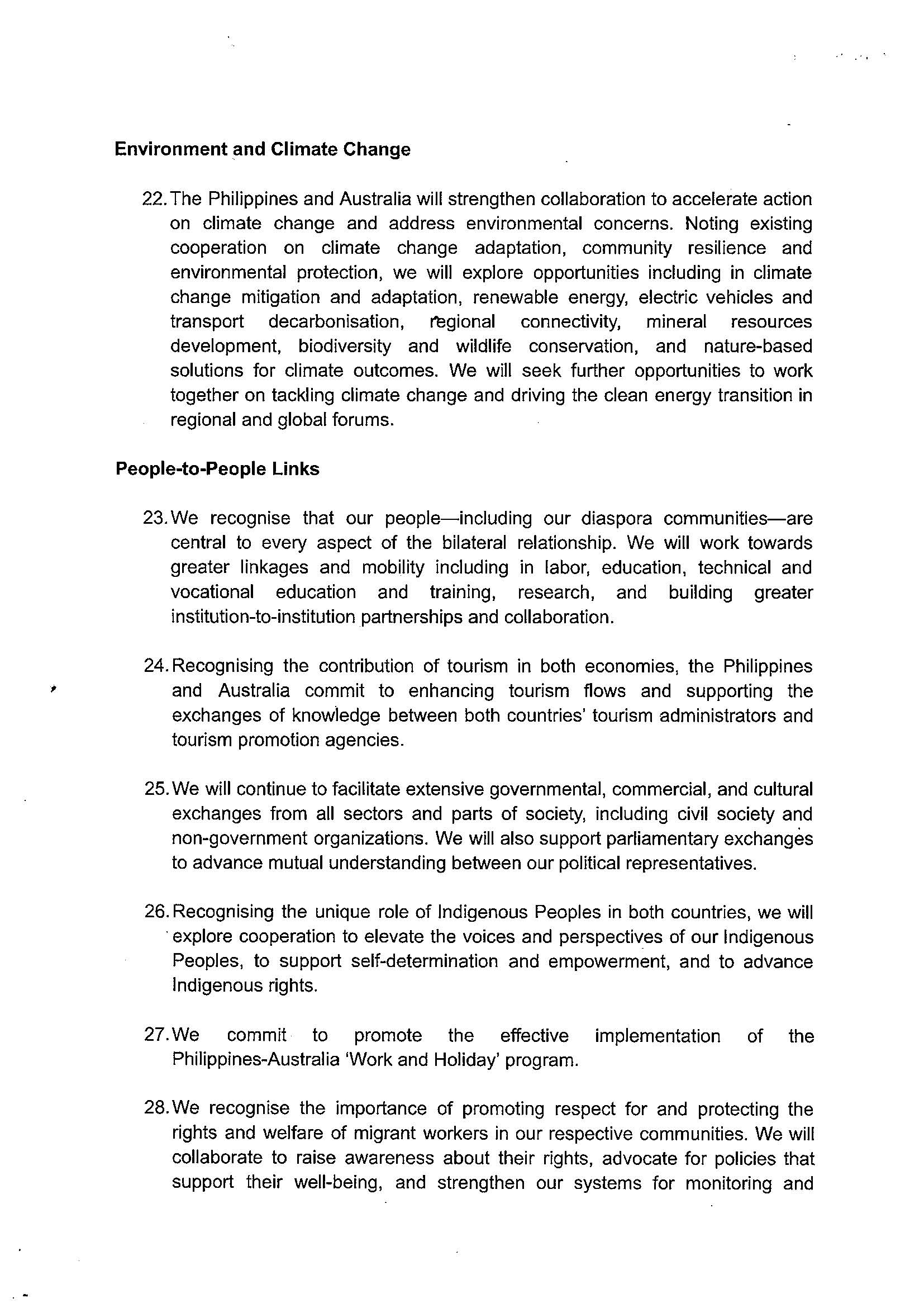 ORIGINALLY SIGNED Joint Declaration of Strategic Partnership between Philippines and Australia Page 5