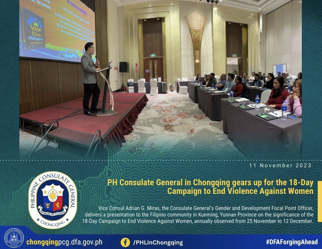  PH Consulate General in Chongqing Gears up for 18 Day Campaign to End Violence Against Women and Children 1