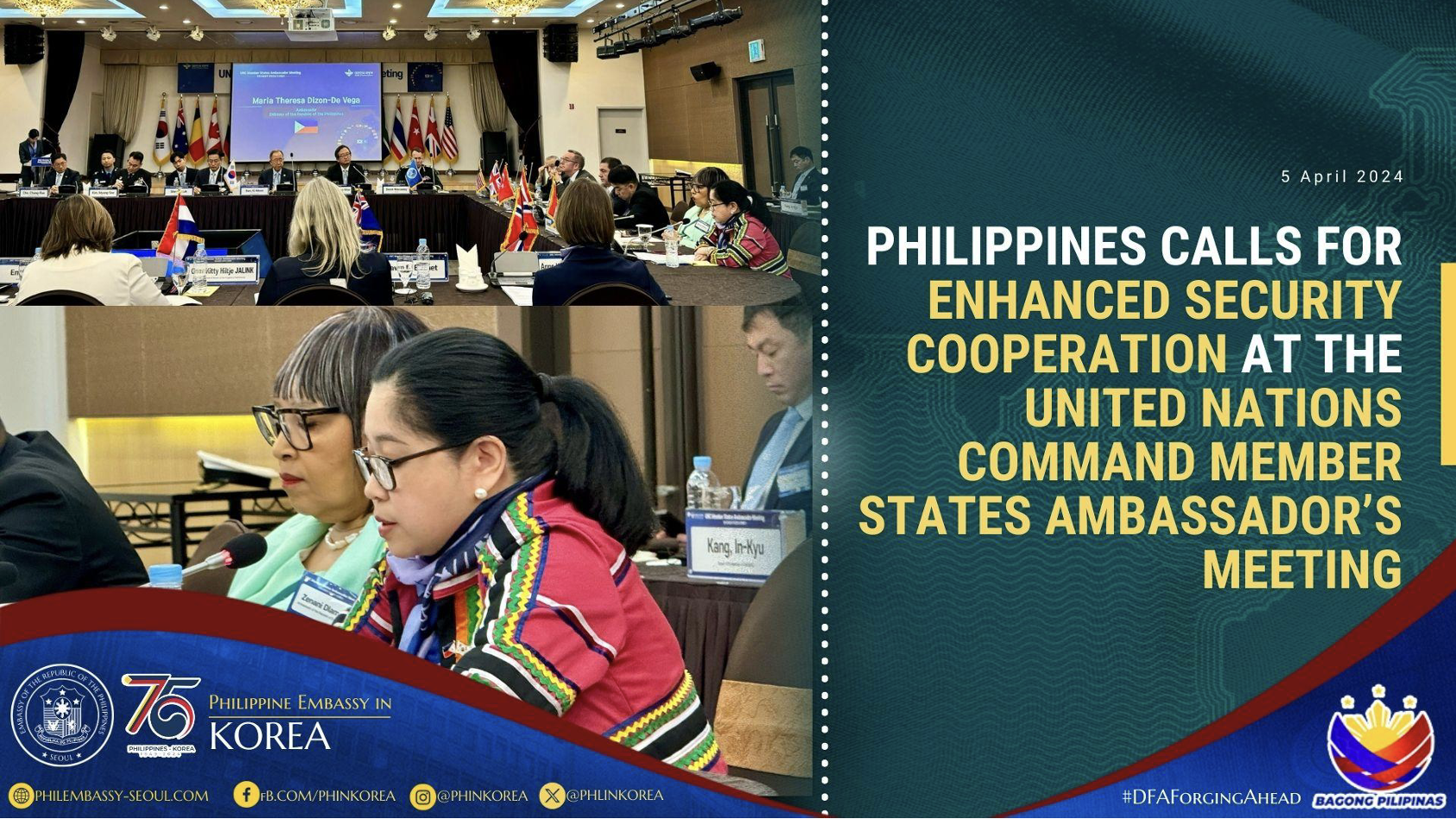 Philippines Calls for Enhanced Security Cooperation at United Nations Command Member States Ambassadors Meeting 1