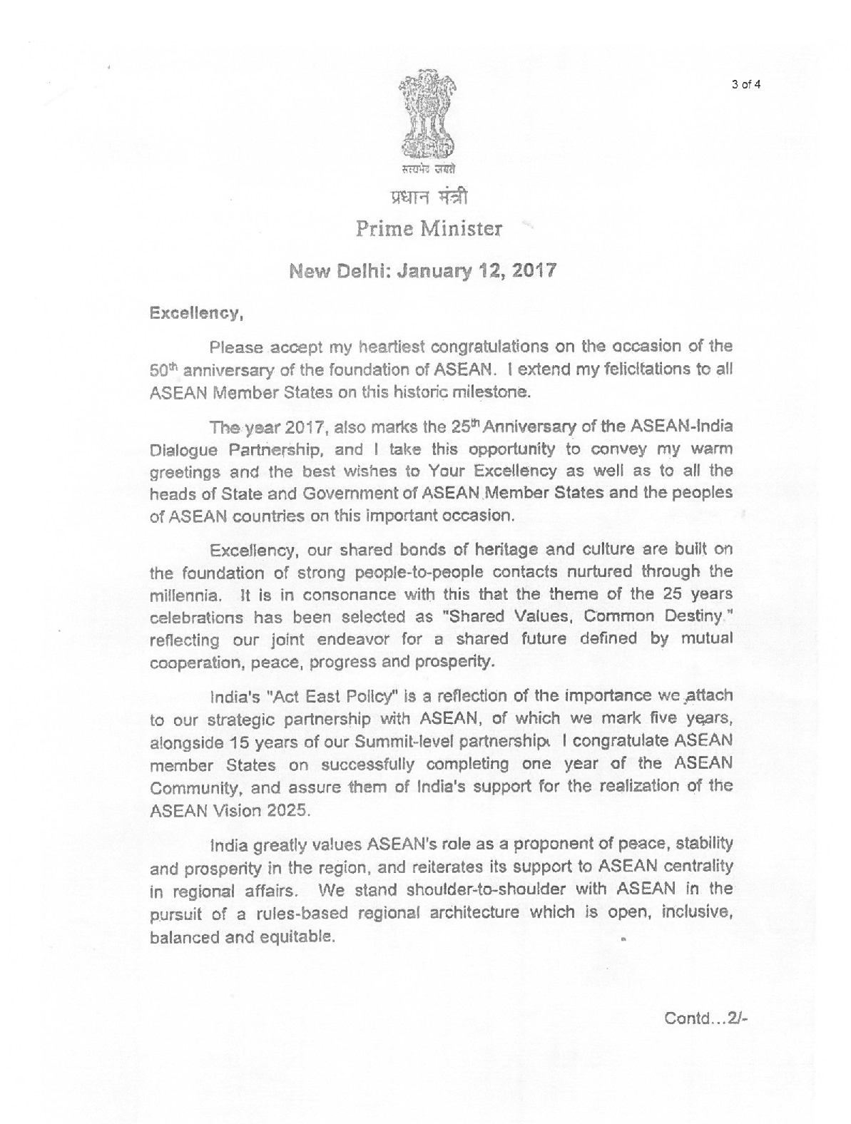 Letter of PM Modi page 001