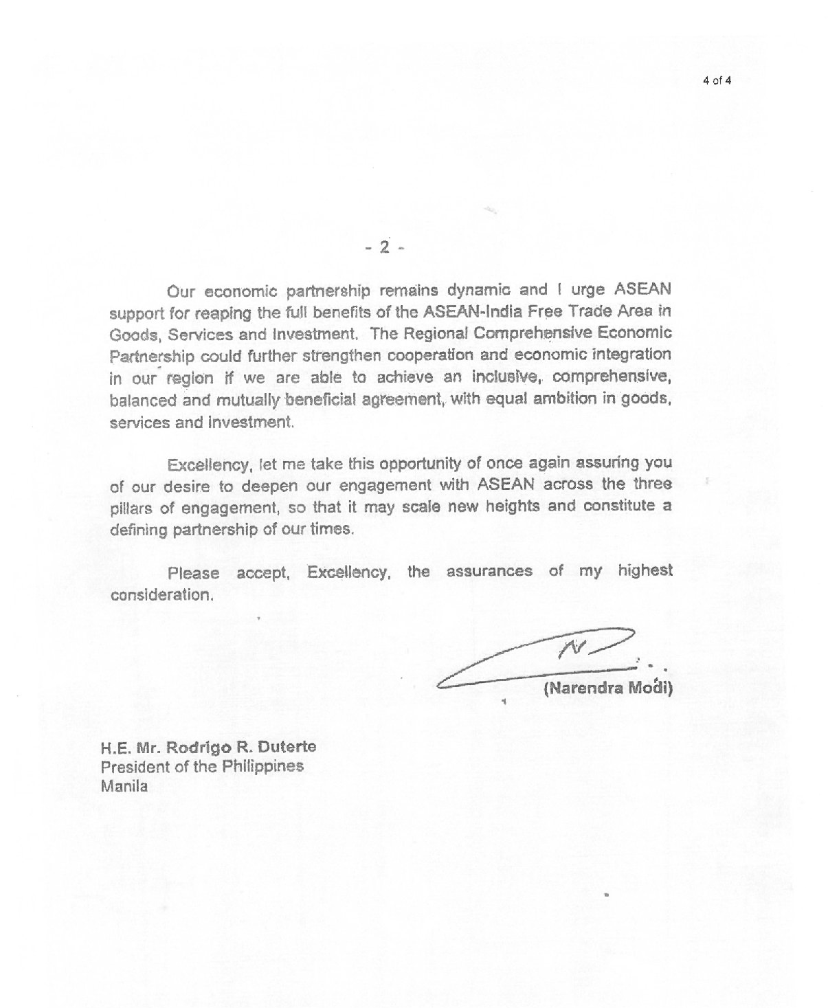 Letter of PM Modi page 002